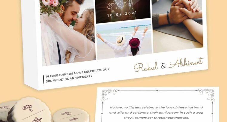 Photo collage Personalised Chocolates Anniversary Invitation