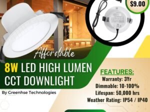 Affordable 8W LED High Lumen CCT Downlight | Greenhse Perth