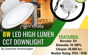 Affordable 8W LED High Lumen CCT Downlight | Greenhse Perth