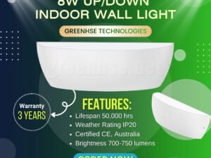 8W Up/Down LED Indoor Wall Light by Greenhse Technologies