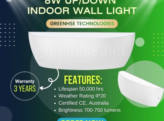 8W Up/Down LED Indoor Wall Light by Greenhse Technologies