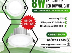 New 8W Tri-Colour LED Downlight by Greenhse Technologies