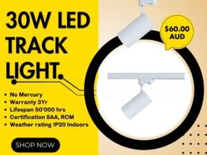 30W LED Track Light in Perth | Triac Dimmable, 50,000H Lifespan