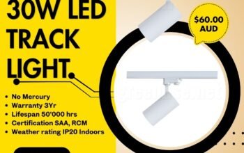 30W LED Track Light in Perth | Triac Dimmable, 50,000H Lifespan