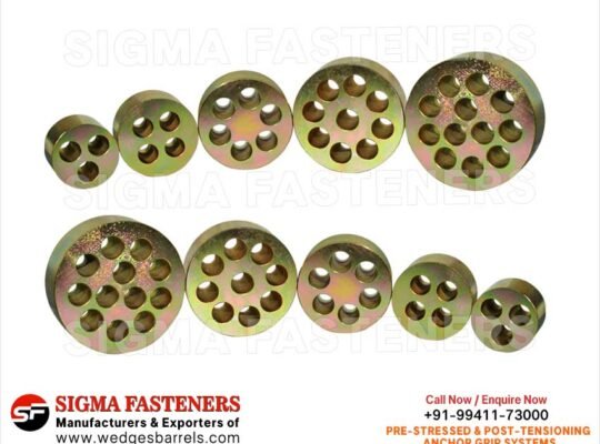 Post Tensioning wedges and barrels, pre stressed anchor grip system, anchor heads plates manufacture
